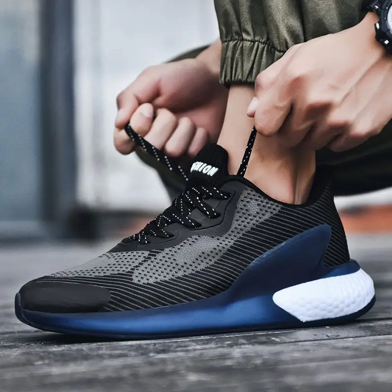 

Summer Breathable Popcorn Mesh Running Casual Sport Used Shoe White Sports Shoes For Men, Black/white,black/blue,black/gold,white