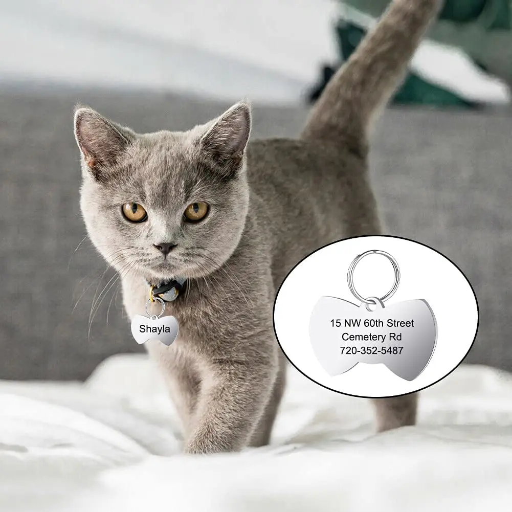 

cheap Custom Engraved Blank Sublimation Stainless Steel Metal Pet Dog Cat id Name Collar tag