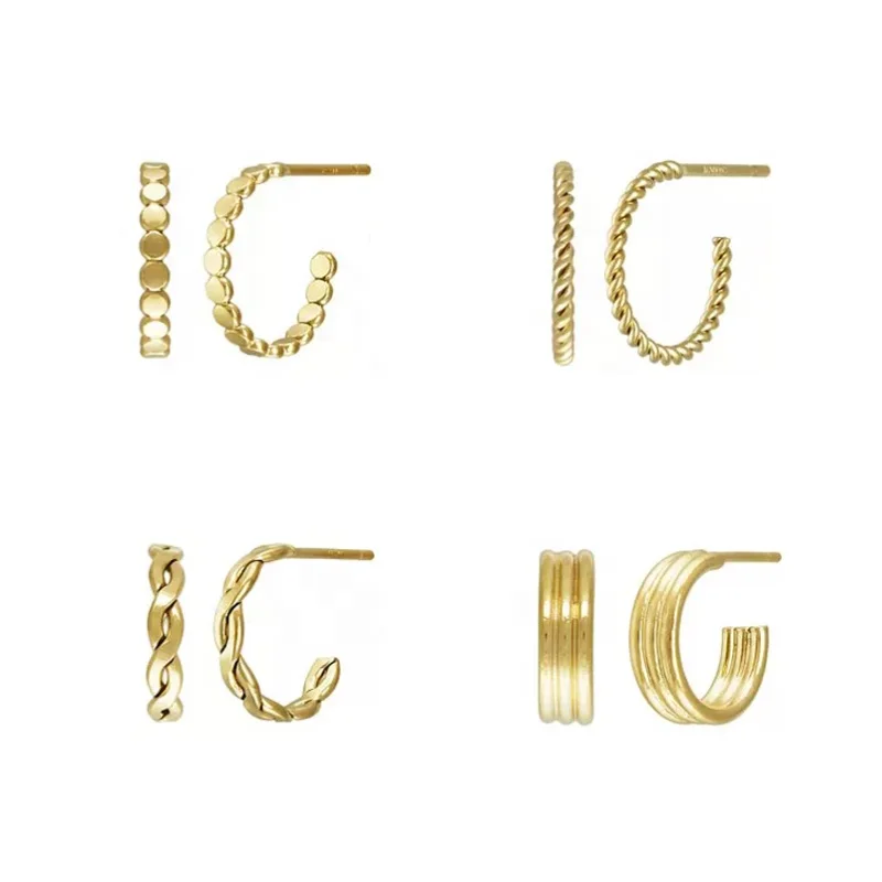 

2023 New Style 14k Gold Filled Stud Ear Cuff Earrings Wholesale for Women Permanet Jewelry Making