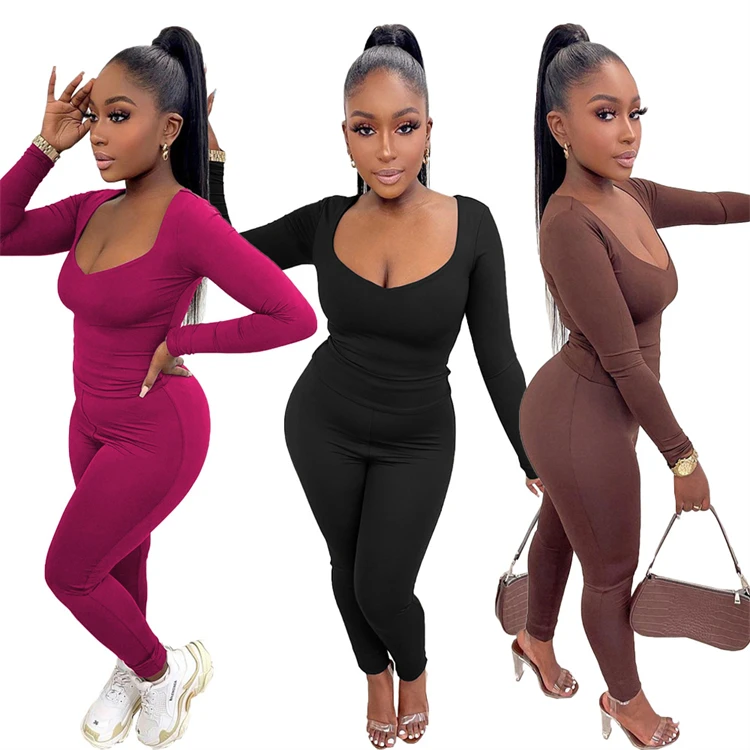 

DUODUOCOLOR Plus size women clothing fall 2021 big deep V low collar fashion woman wholesale two piece skirt set D11092