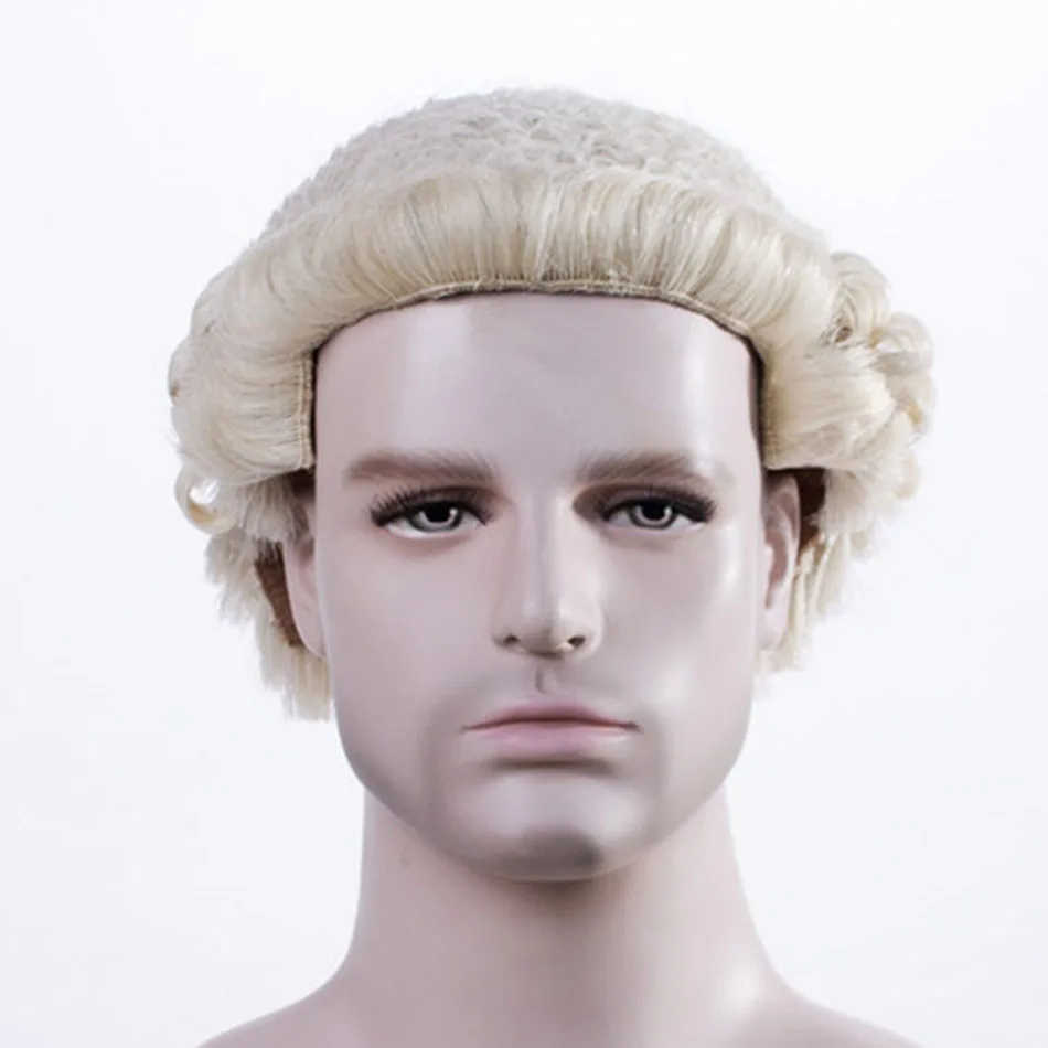 
Aishili Full Hand-made Barrister Wig Synthetic Fiber Hand Made Lawyer Wig for Formal Use in Court and Costume 