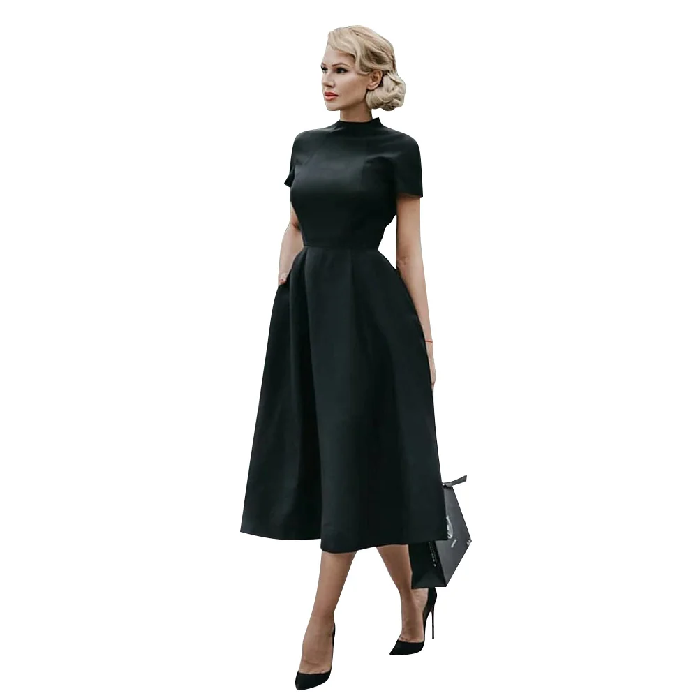 

Women evening long dress elegance formal black mature Vintage Ladies Prom Party dresses