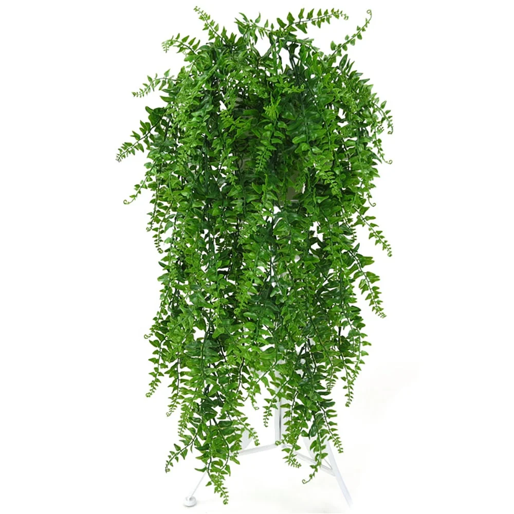 

Simulation Fern Grass Green Plant Artificial Fern Persian Leaves Flower Wall Hanging Plants Home Wedding Shop Decoration, As shown