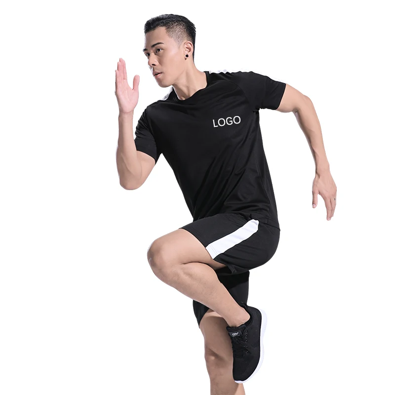 

Custom Plus Size Summer Men's Casual 2 Piece Tracksuit Short Sleeve Tshirt and Shorts Set