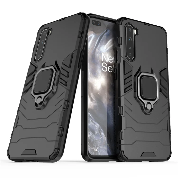 

360 Degree Rotating Ring Holder Phone Case Cover Hard PC Metal Soft TPU Shockproof Armor Back Cases For Moto G7 Plus G7 Play, Black,red,grey