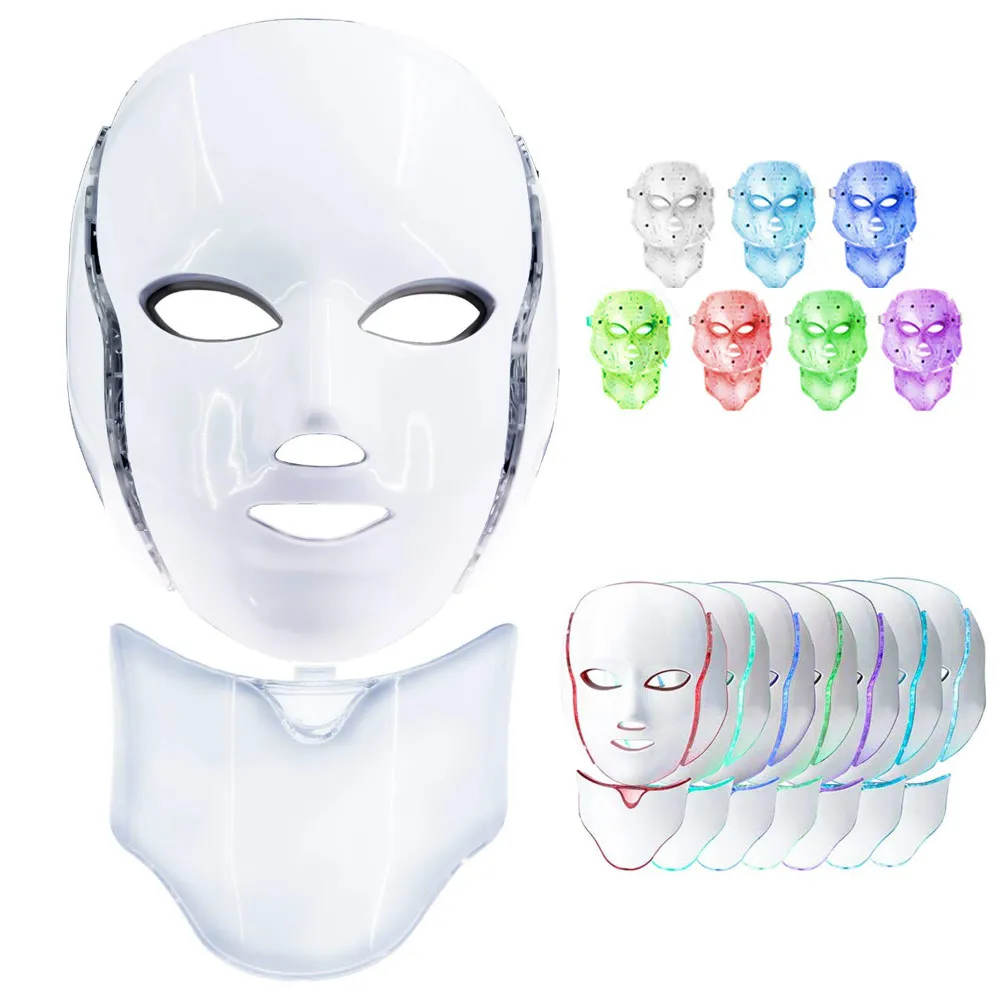 

IFINE Beauty Home Beauty Device 7 Colors Sleeping Led Face Mask Red Light Photon Therapy for Skin Rejuvenation Anti-aging, White