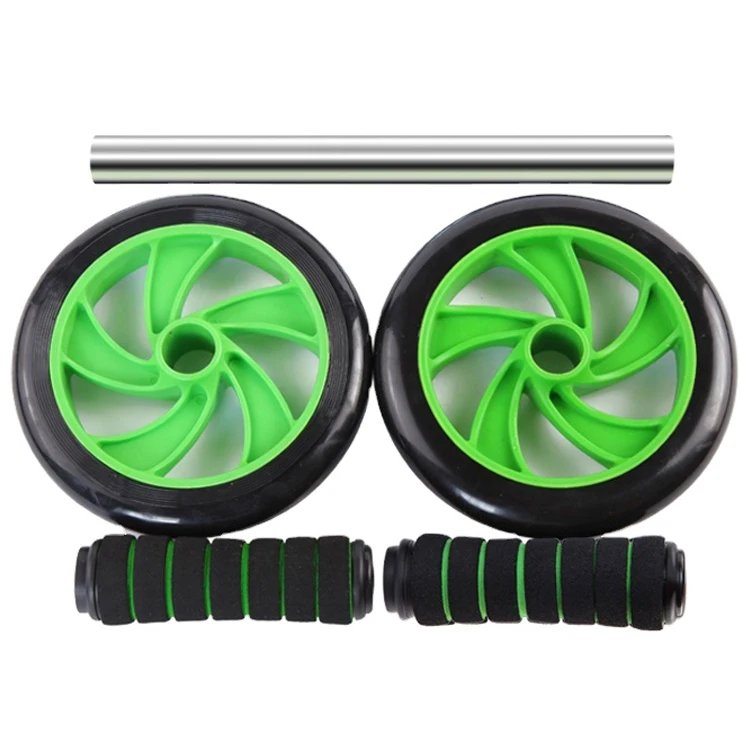 

PVC+Stainless Steel Gym Sports Exercise Fitness Power Abdominal Wheel Roller, Green or customized color