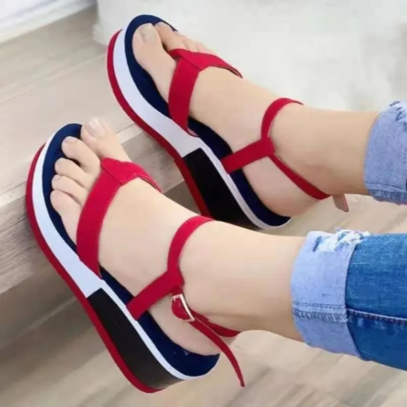 

Plus Size Sandals 2021 Summer New Slope With Flip Flops Beach Sandals Casual Women, Customized