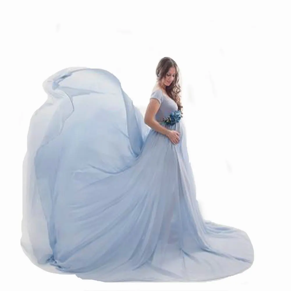 

Women high end mercerized cotton maternity pregnancy dress for photo shoot