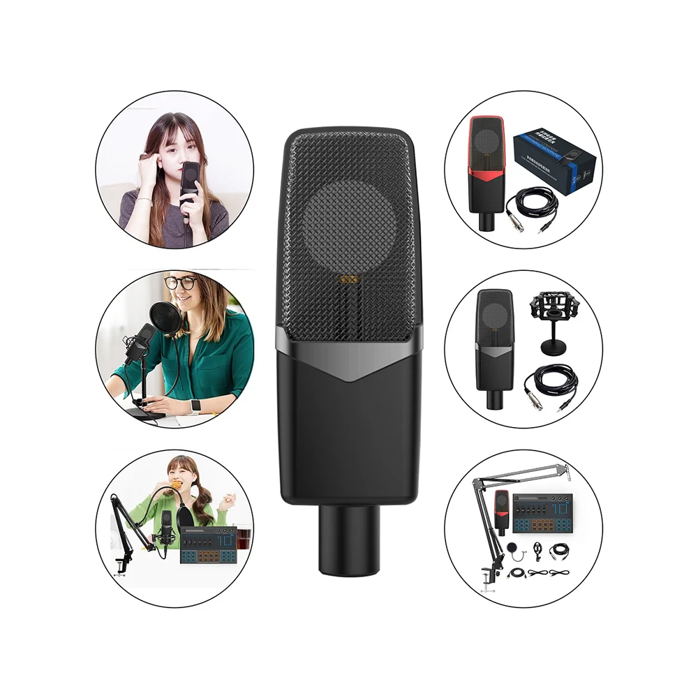

Cannon line 3.5 mm audio interface stand broadcasting singing studio recording condenser microphone set