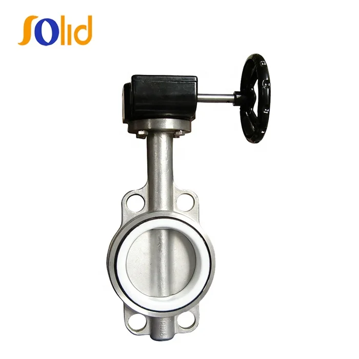 API Carbon Steel Stainless Steel Disc PTFE Seat Handles Manual Wafer Butterfly Valve
