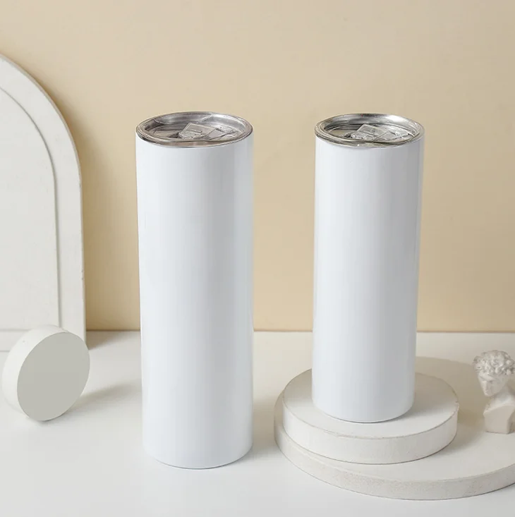 

Wholesale 20 oz skinny straight sublimation tumbler blanks, White or silvery