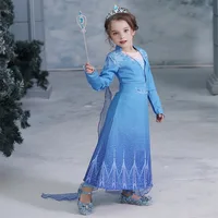

Frozen 2 Children Girl Cospaly Party Dress Costume Princess Elsa Party Dresses