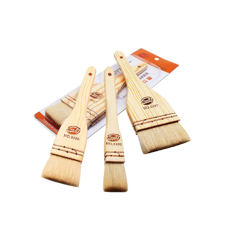 Image of Bakest Soft Wool Brush Cake Pastry Oil Brush With Wooden Handle Kitchen Baking Tools