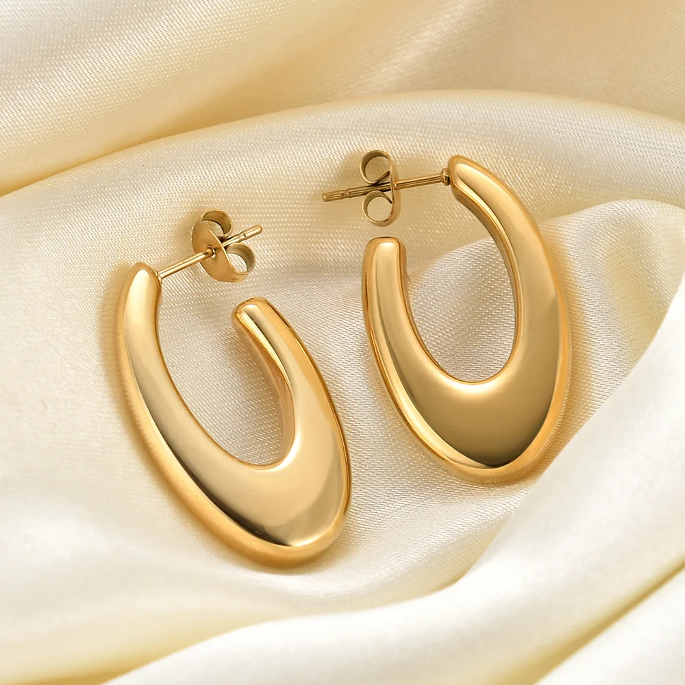 

Stainless Steel U Shaped Earrings Gold Plated Top Quality Fashion Accessories Earrings For Women