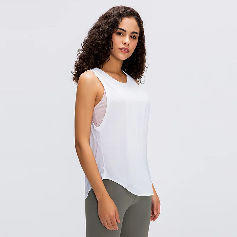 

2021 new fashion strap breathable sleeveless smoker yoga vest T-shirt Yoga Gym Wear Tank Top Quick Dry, Black,green,pink,peach