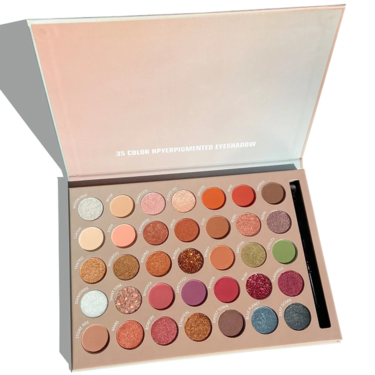 

35 Colors Nude Private Label Mashed Potato Eyeshadow Palette Waterproof High Pigment Eyeshadow With Brush