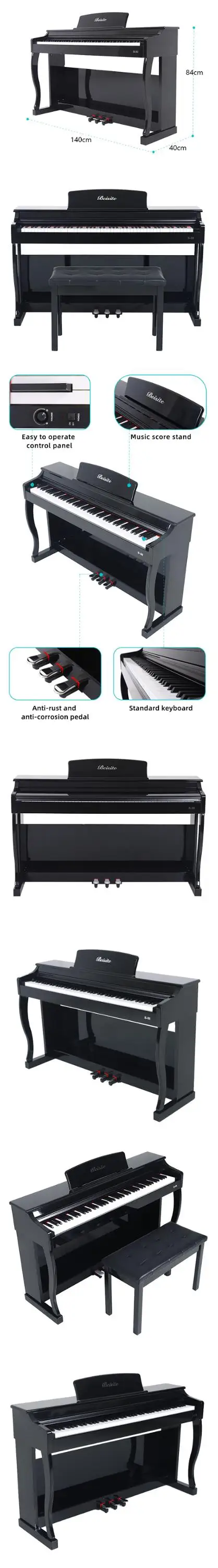 Wholesale musical instruments 88 digital piano eletronic piano china upright piano 88 key
