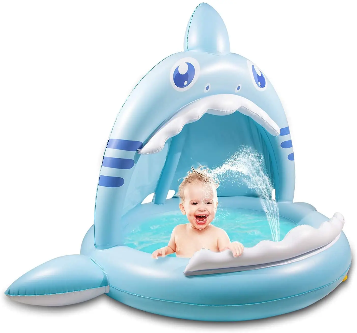 

Baby Pool, Sprinkler for Kids with Canopy of 43 Inches Summer Water Play