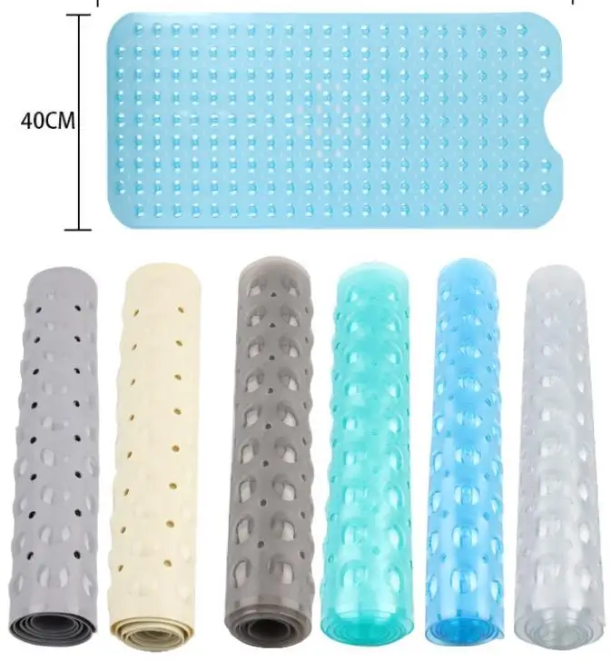 

Extra Long 39 x 16 Inches Bathroom Anti-slip Shower Non Slip Super Soft Bubble Massage Solid Color Bathtub Mat, Solid colors