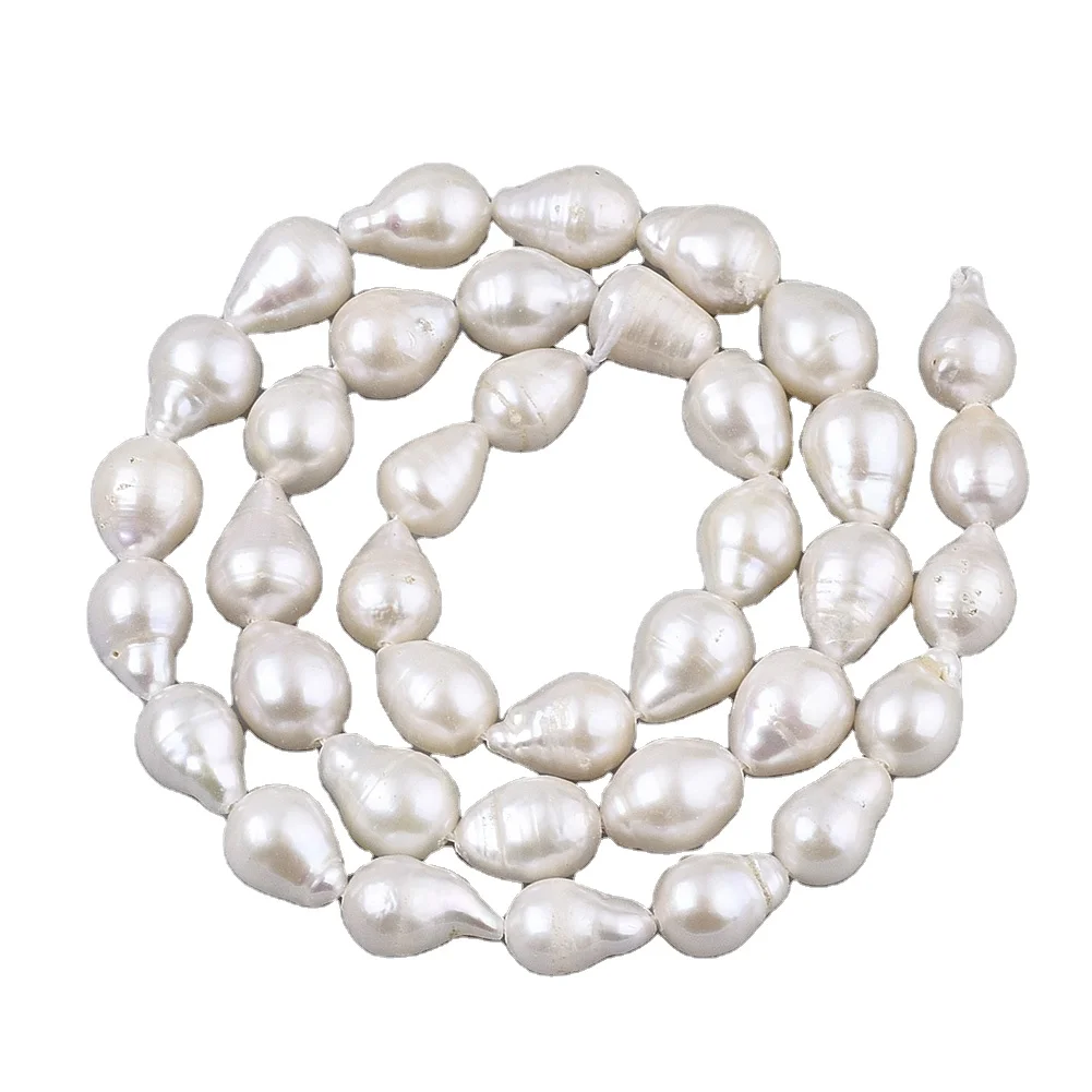 

PandaHall 10mm Tear drop Seashell Color Freshwater Baroque Pearl Beads