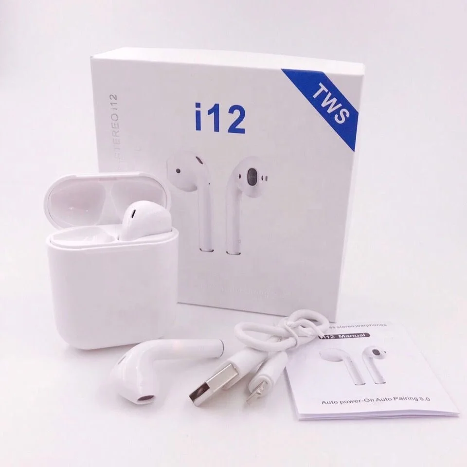 

2021 Bt 5.0 Wireless Earphone Inpods I12 Tws Earbuds Wireless Earphone Sport Stereo Headset, White