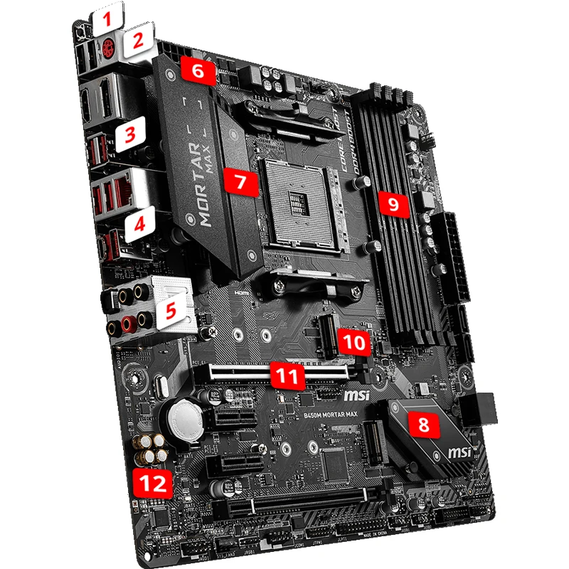 Msi mortar max. B450m mortar Max. Материнская плата MSI b450m mortar Max. MSI am4 b450 mortar Max.