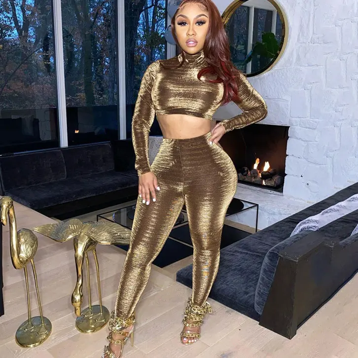 

FS3352A 2021 new trendy clothes sexy two piece set women clothing