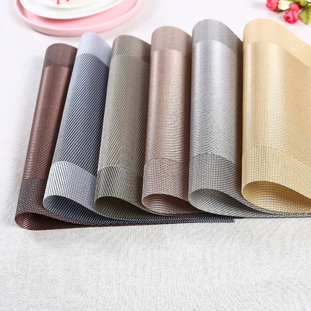 

Placemats for Dining Table Washable Woven Vinyl Placemat Non-Slip Heat Resistant Kitchen Table Mats