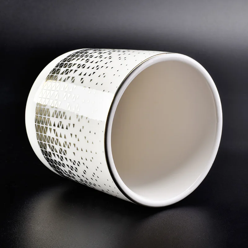 Wholesale Ceramic Candle Holder Mosaic Pattern Metallic Designs Home Decoration
