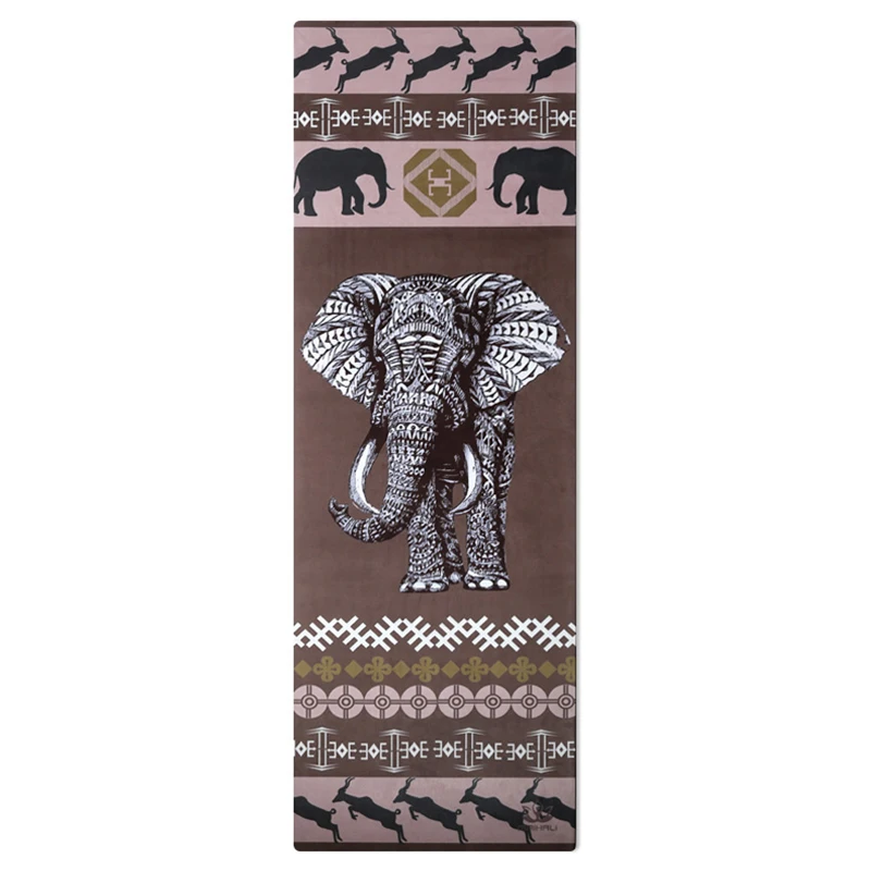 

3 Mm Printed Black Rubber Elephant Color Suede Fabric Yoga Mat, Customized