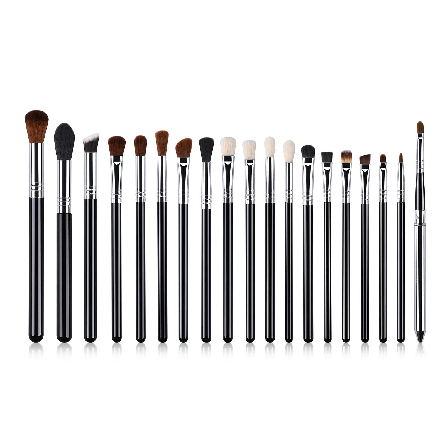 

Private Label Custom Logo Wood Handle Eye Makeup Brushes Set with Bag, Customized color