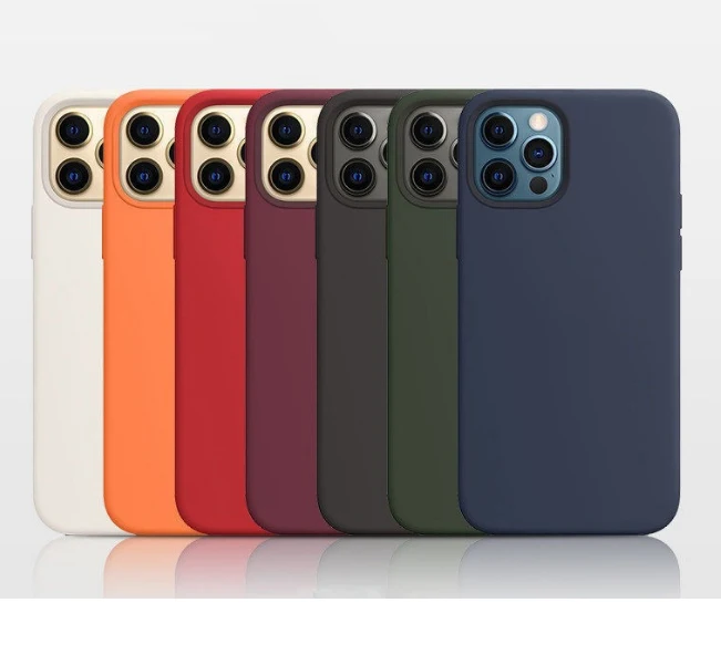 

Microfiber Lining Luxury Original Liquid Silicone Phone Case for iphone12 Pro