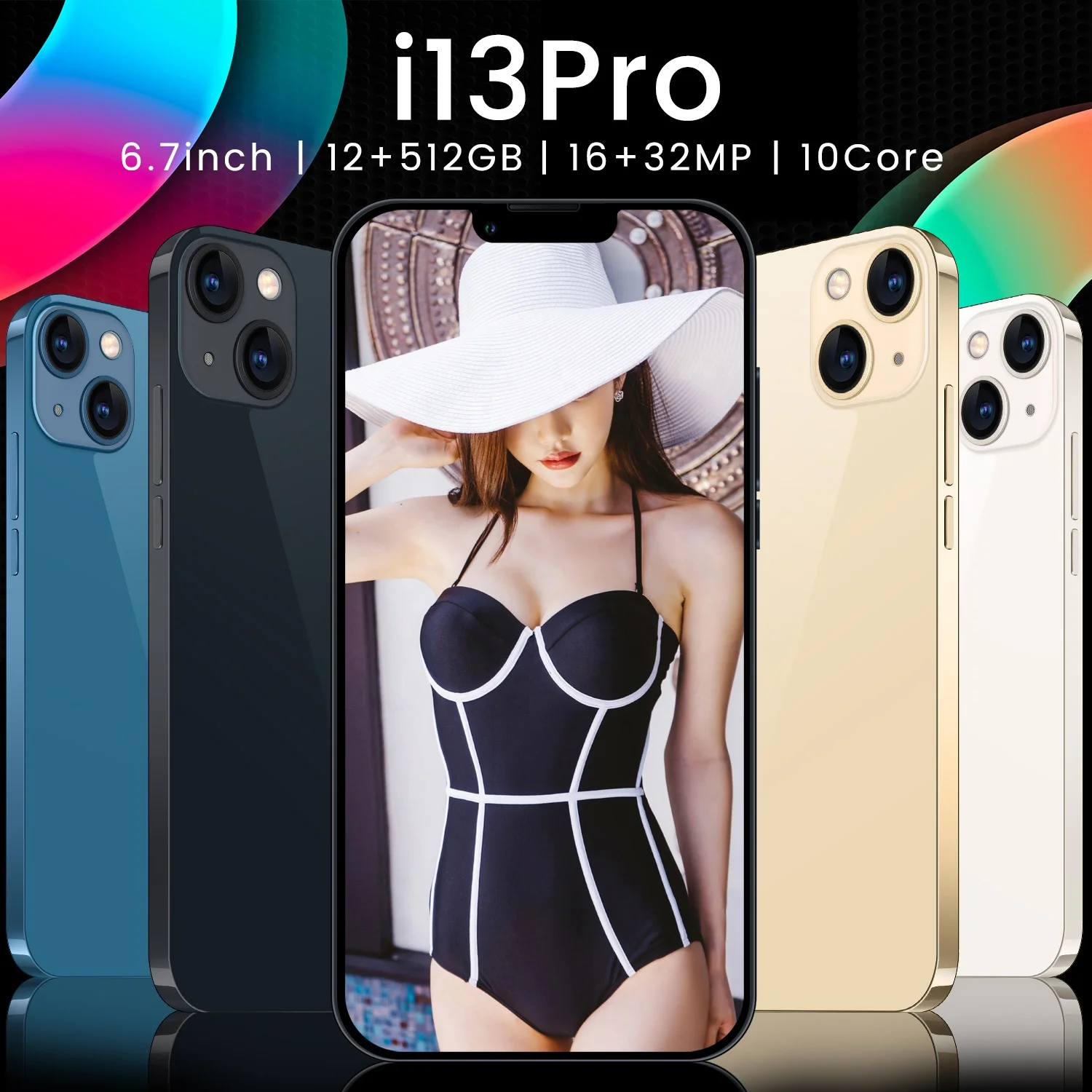 

Flip phone Cheap Unlock Cell Android Oem i13 6GB 128GB Small Phone Mobile