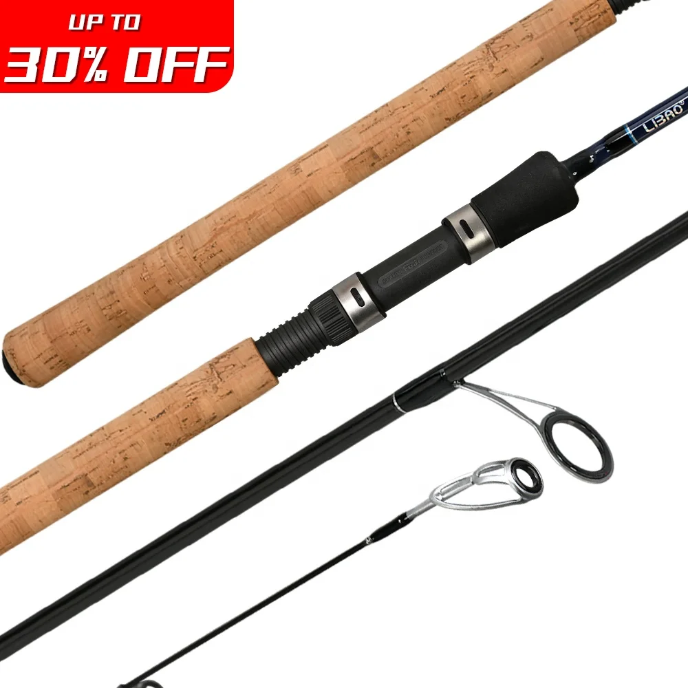 

Newbility wholesale 240cm 270cm 300cm 24T carbon blank 2 section cork handle spinning fishing rod, Black fishing rod spinning
