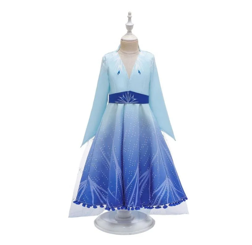 

New 2 Elsa Anna Girl Princess Costume 3pcs Set halloween costume