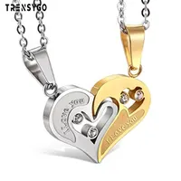 

gold/silver plated 316l stainless steel I love you broken heart necklace for couples 2019 popular designs CY483