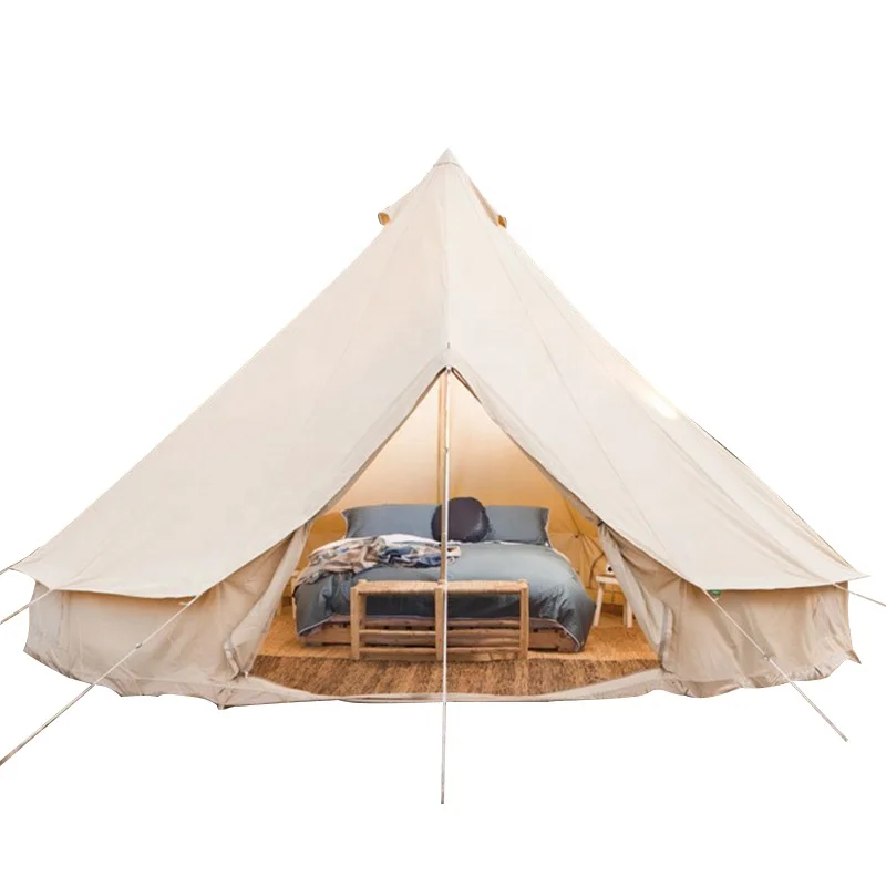 

Custom Beige Large Luxury 3m 4m 5m 6m 7m Grow Outdoor Waterproof Cotton Camping Canvas Bell Tent, Customized color