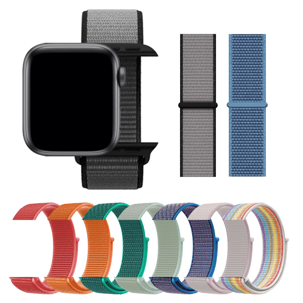 

Magic Sticker Nylon Wrist Strap Bracelet Replacement Watch Band Loop For Apple Series 6/5/4/3/2/1 Watch Band, 83 colors