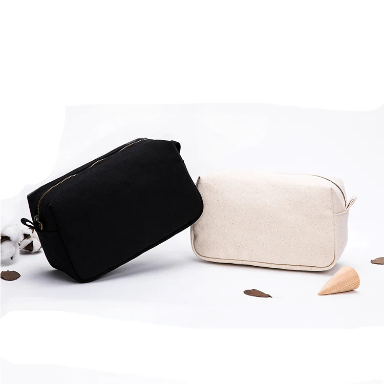 

Cosmetic Bags Clear Canvas Makeup Bag 2020 New Design Custom Blank Cotton Cosmetics Convenience Accept Customized Logo Fashion