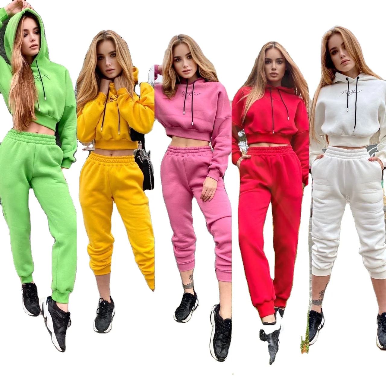 

High Quality Hoodies Custom Logo Gym Plain Tracksuit Sweatshirts Sublimation Oversized Hoodie Sets For Women, 10 color