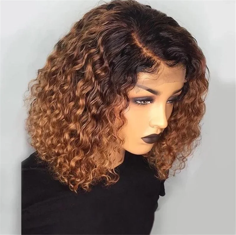 

No Front Afro Curly Wigs Natural Density Remy Fiber Synthetic Hair Wigsr For Black Women wholesale short no front bob wig