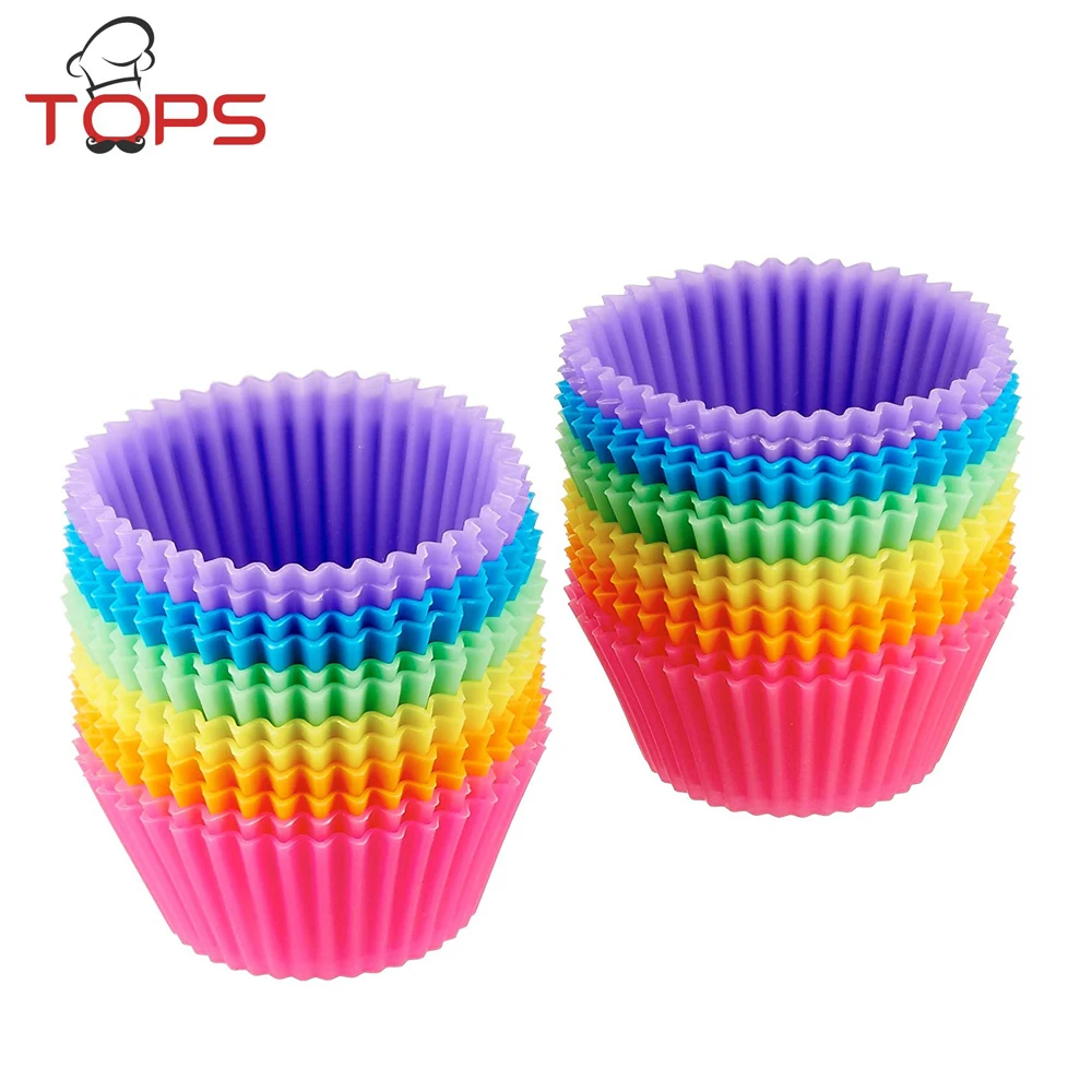 

Reusable Non-stick Silicone Baking Cups/ Muffin Cupcake Liners Round Baking Mold For Gelatin, Snacks, Frozen Treats, Any pantone color