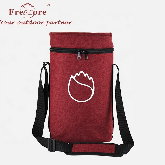 

2 Bottle Wine Carrier Bag Tote Insulated Food Cooler bag Waterproof picnic BOX wine cooler bag, Customized color
