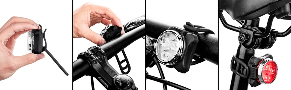 Hot selling LED bicycle light set USB rechargeable front light and tail light for bike details