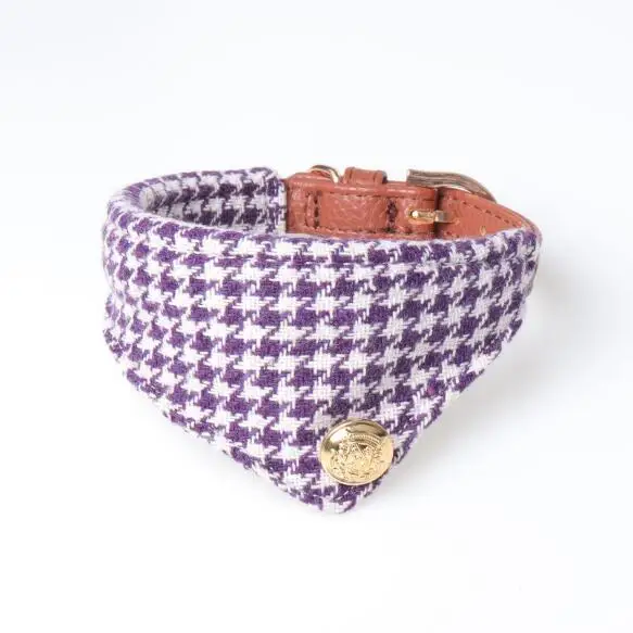 

New Arrival Pet Supplies Plaid Cotton Pet Bandana Adjustable Triangular Dog Collar