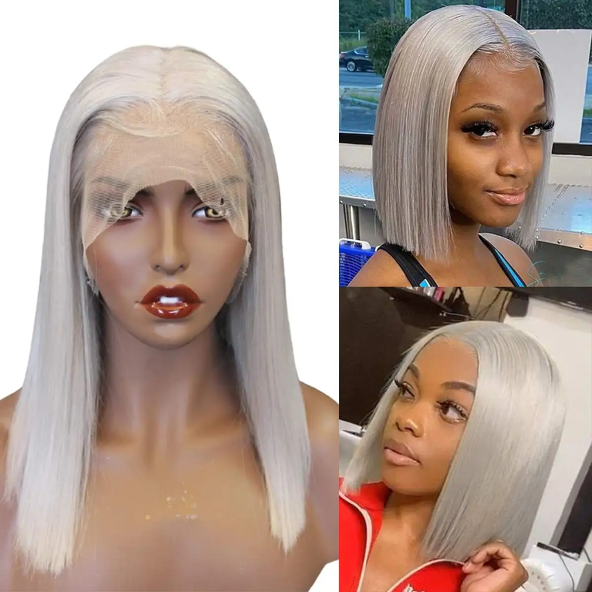 

13*4 Lace Front Human Hair Wigs for Women Pre Plucked Hairline 150% Denisty Brazilian Bob Lace Front Wigs