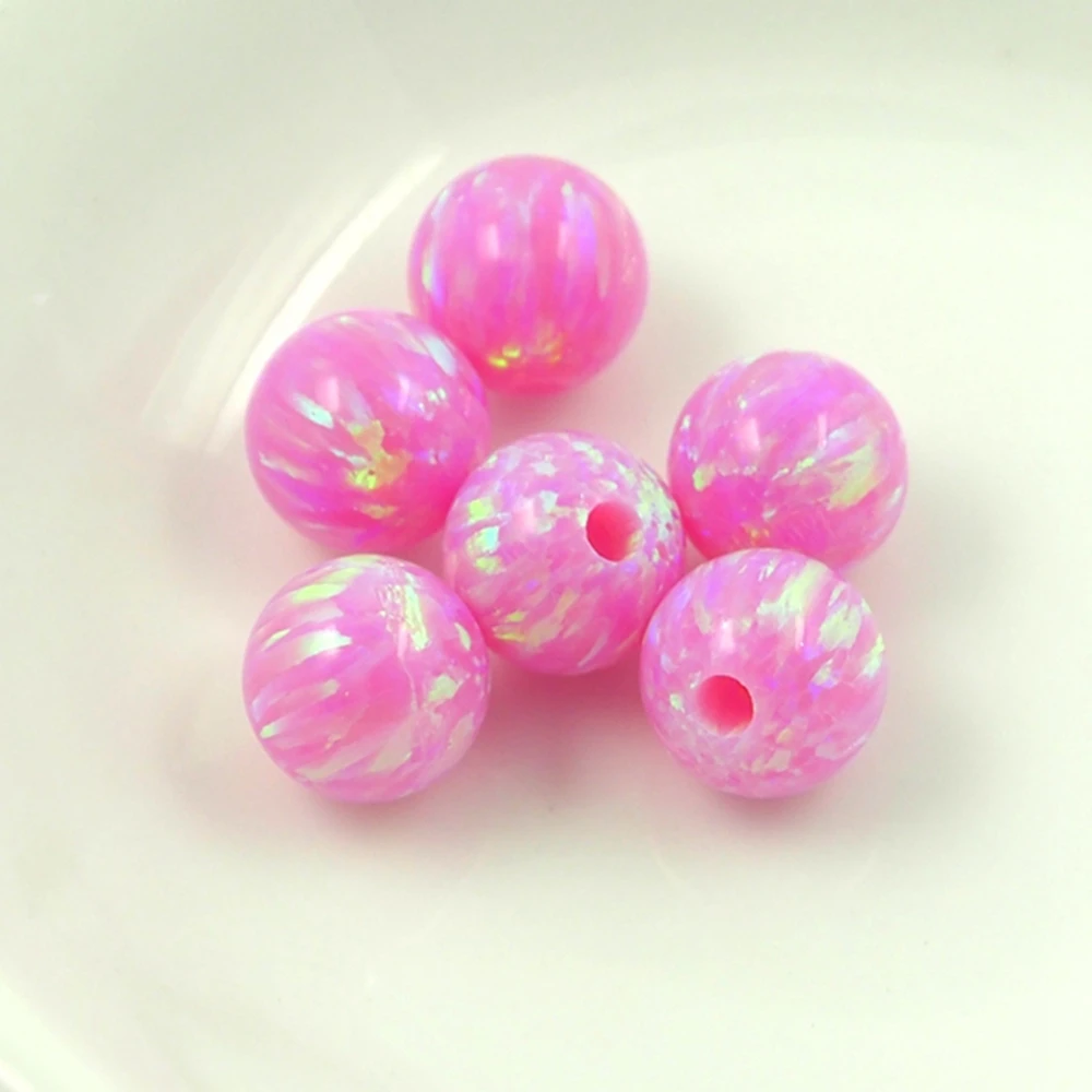 

HQ Gems 6mm Full Hole Lab Created Opal Round Beads White Fire Opal Stone Price Per Grams For Ring Making