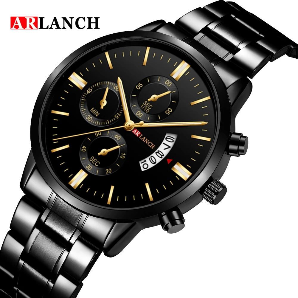 

ARLANCH 303 wholesale China man quartz watch authentic Stainless steel band 3 dials dials decoration Simple casual wristwatch