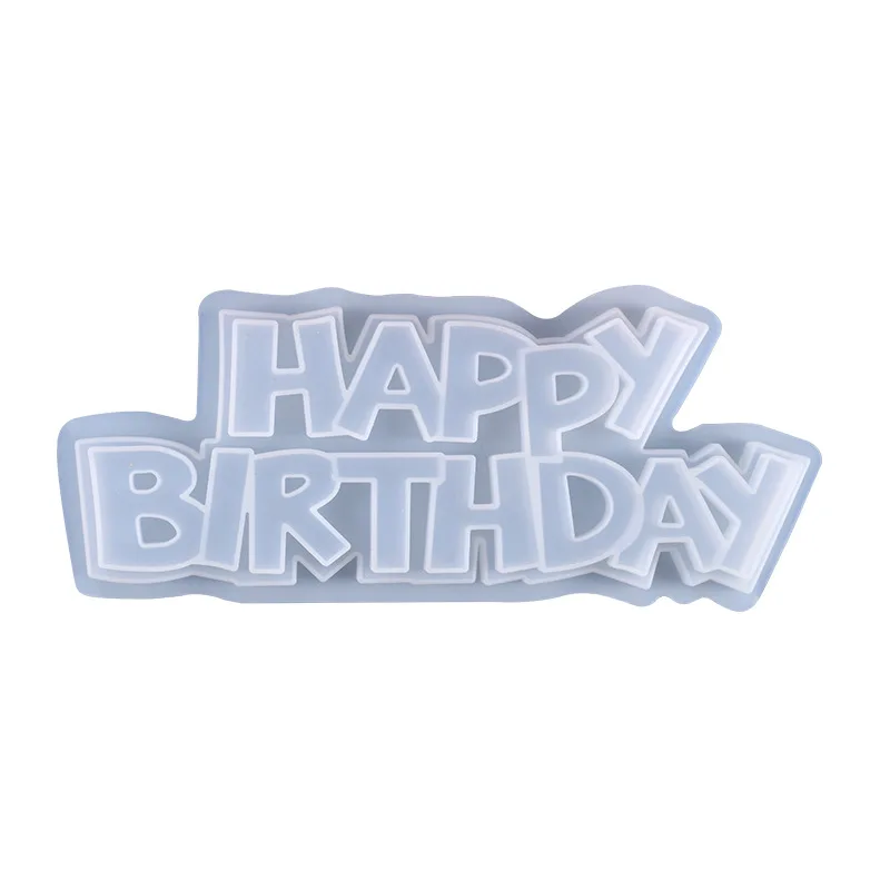 

Epoxy Art Craft DIY Birthday Plate Party Celebration Resin Happy Birthday Silicone Mold